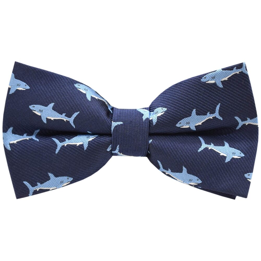 3105 Shark Pattern Bow ties + Boy Shark Pattern Bow ties - Picture 2 of 7